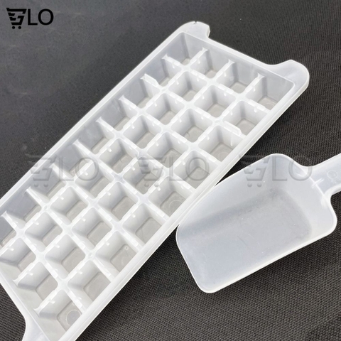 Khay 36 Viên Đá Và Xẻng Đá Tiện Lợi Để Tủ Lạnh, Nhựa Cao Cấp – Nhỏ Gọn, Vệ Sinh, Siêu Tiện Lợi