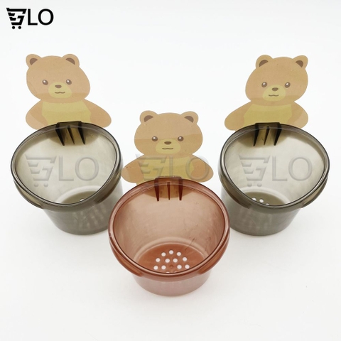 Cốc Ly Đựng Bàn Chải Đánh Răng Hình Gấu Nâu Dán Tường Dễ Thương - Nhựa ABS Cao Cấp, Tiện Lợi, Chống Đọng Nước
