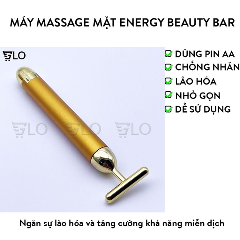 Máy Massage Mặt Rung Cầm Tay Mini Energy Beauty Bar Dùng Pin AA, Cây Matxa Mặt Bút Mát Xa Sau Phun Xăm Mắt Môi Mày