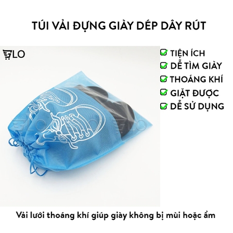 Túi Vải Đựng Giày Dép Dây Rút Chống Bụi - Chất Liệu Chống Thấm, Thoáng Khí, Tiện Lợi Du Lịch