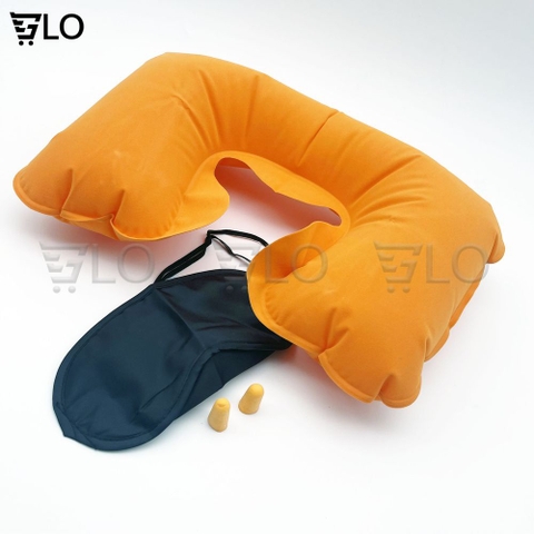 Bộ Gối Hơi Du Lịch 3 Trong 1 Du Lịch Văn Phòng Kèm Bịt Mắt Và Nút Tai, Người Bạn Đồng Hành Hoàn Hảo Cho Mọi Chuyến Đi