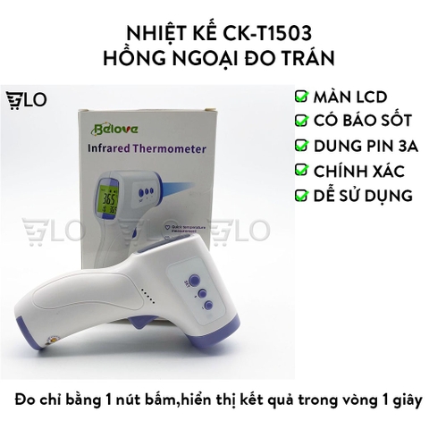 Nhiệt Kế CK-T1503 Hồng Ngoại Đo Trán(Cảnh Báo Khi Bị Sốt), Máy Đo Nhiệt Độ Cho Kết Quả Nhanh Chính Xác