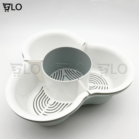 Bộ Rổ Đựng Ăn Lẩu 4 Ngăn 2 Tầng 34x12cm
