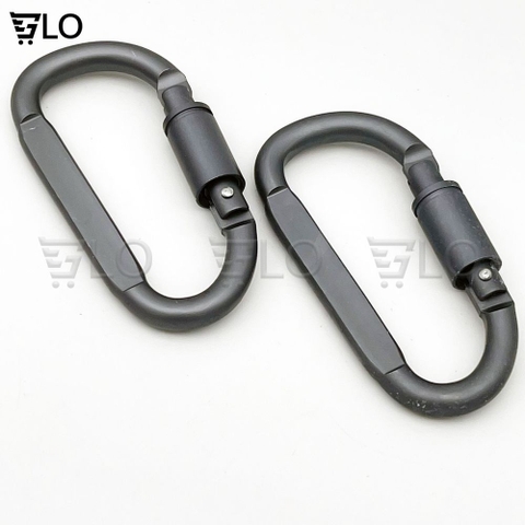 Móc Khóa Nhôm Carabiner Hình Chữ D, Có Ren Vặn Chốt Khóa, Được Làm Từ Hợp Kim Nhôm Cao Cấp Siêu Cứng, Bền, Không Mài Mòn