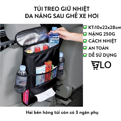 Túi Treo Giữ Nhiệt Đa Năng Sau Ghế Xe Hơi Tiện Lợi