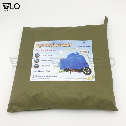 Áo Bạt Phủ Trùm Xe Máy Vải Dù Phủ PU Chống Thấm Tuyệt Đối, Trùm Được Các Dòng Xe Lead, SH, AB, Vario, Vespa,...