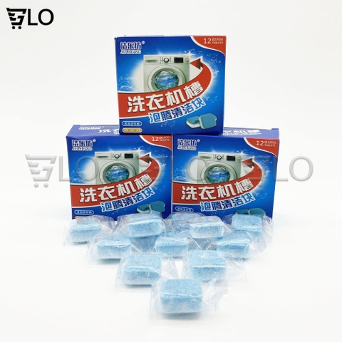 Hộp 12 Viên Tẩy Vệ Sinh Lồng Máy Giặt Diệt Khuẩn Và Tẩy Chất Cặn Lồng Máy Giặt Hiệu Quả