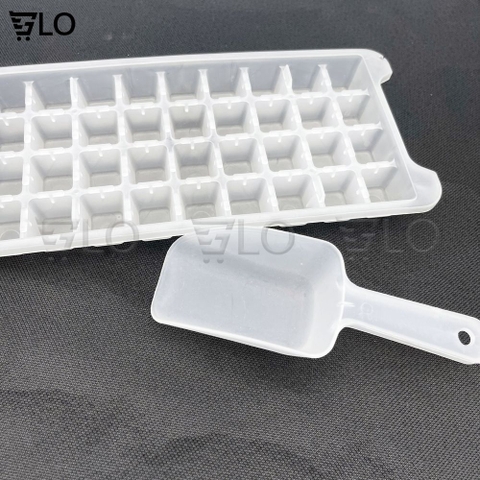 Khay 36 Viên Đá Và Xẻng Đá Tiện Lợi Để Tủ Lạnh, Nhựa Cao Cấp – Nhỏ Gọn, Vệ Sinh, Siêu Tiện Lợi