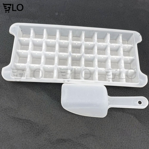 Khay 36 Viên Đá Và Xẻng Đá Tiện Lợi Để Tủ Lạnh, Nhựa Cao Cấp – Nhỏ Gọn, Vệ Sinh, Siêu Tiện Lợi