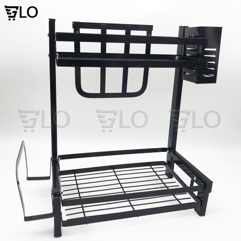 Kệ Đựng Gia Vị 2 Tầng Inox Kích thước 52x32x2.5cm Phủ Sơn Tĩnh Điện Mẫu Mới Để Bàn Cao Cấp