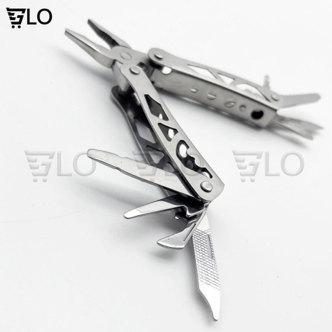 Kềm Thép Đa Năng 11.5cm, Gồm Tua Vít, Cưa, Dao, Dũa, Dùi, Mở Nắp Chai,..., Nhỏ Gọn Phù Hợp Đi Phượt