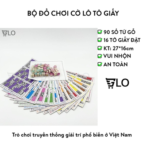 Bộ Đồ Chơi Cờ Lô Tô Giấy Và Gỗ Bingo Lotto Việt Giải Trí Ngày Tết