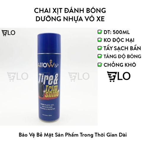 Chai Xịt Đánh Bóng Vỏ Xe Và Dưỡng Nhựa Đen Nhám Arrow Sp Tire & Trim Shine 500ml
