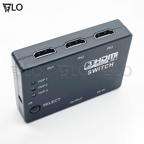 Bộ Hub Gộp 3 HDMI Vào 1 HDMI Có Remote, 3 Đầu Vào 1 Đầu Ra HDMI Full HD 1080p Cho Xbox PS4 DVD HDTV PC Laptop