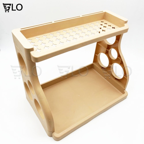 Kệ Nhựa 2 Tầng Lớn Đựng Vật Dụng Nhà Bếp 40 x 32 x 24cm