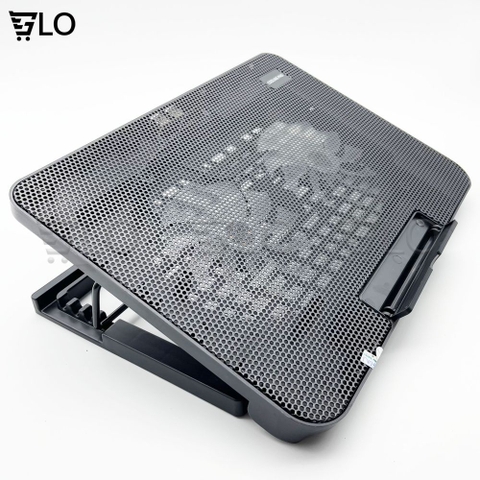 Đế Nâng Tản Nhiệt Laptop Cooling Pad N99, 2 Quạt, Đèn Led, Có Nấc Nâng Lên Hạ Xuống Cho Laptop Từ 10-17 Inch