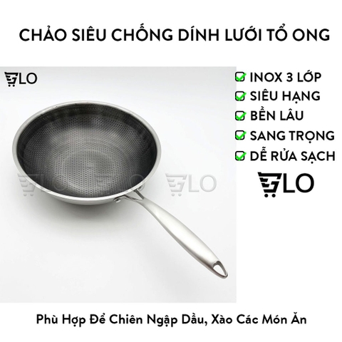 Chảo Siêu Chống Dính Sâu Lòng Lưới Tổ Ong 32cm