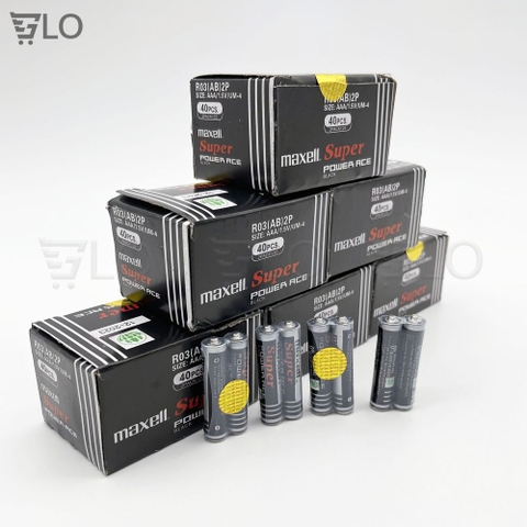 Hộp 40 Viên Pin CARBON Tiểu Maxell AAA R03(AB), Maxell AA R6P(AR) Chính Hãng (Pin Tiểu Nhỏ)