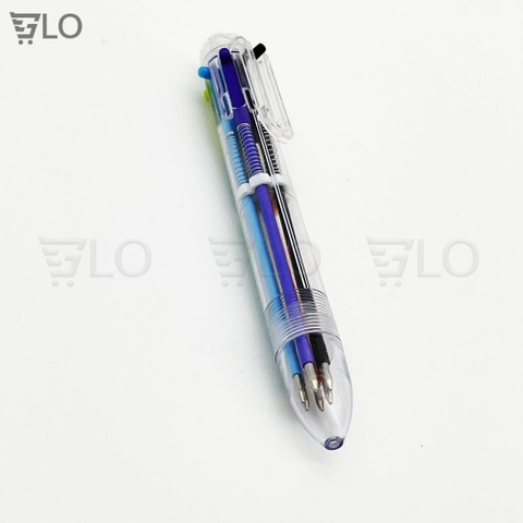 Bút Bi Đầu Tròn 6 Đầu 6 Màu Độc Đáo Tiện Dụng, Có Màu Đen, Đỏ, Xanh, Xanh Lá, Tím, Cam - Nhỏ Gọn, Đa Năng, Sáng Tạo