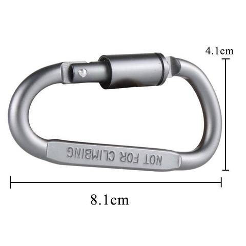 Móc Khóa Nhôm Carabiner Hình Chữ D, Có Ren Vặn Chốt Khóa, Được Làm Từ Hợp Kim Nhôm Cao Cấp Siêu Cứng, Bền, Không Mài Mòn
