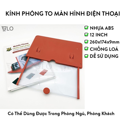 Kính Phóng To Màn Hình Điện Thoại 12 Inch, Trải Nghiệm Màn Hình Rộng Lớn, Tiện Dụng Mọi Nơi