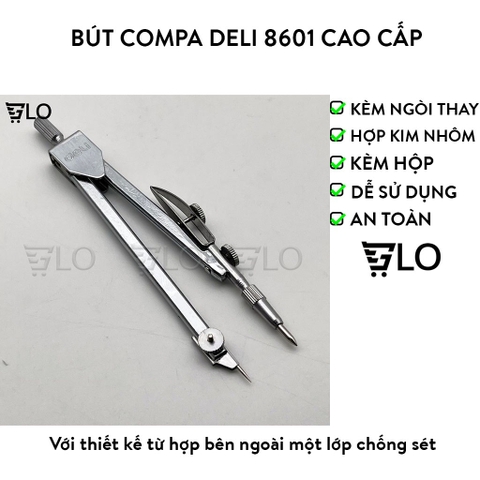 Bút Compa Deli 8601 Hợp Kim Nhôm Cao Cấp