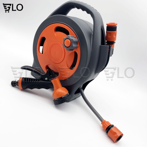 Bộ Vòi Rửa Xe, Tưới Cây Rulo Thu Cuộn Ống Nước Dây Dài 12m