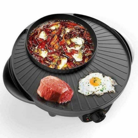 [Hỏa Tốc HCM] Bếp Lẩu Nướng Tròn Kiểu Hàn Quốc 2 In 1