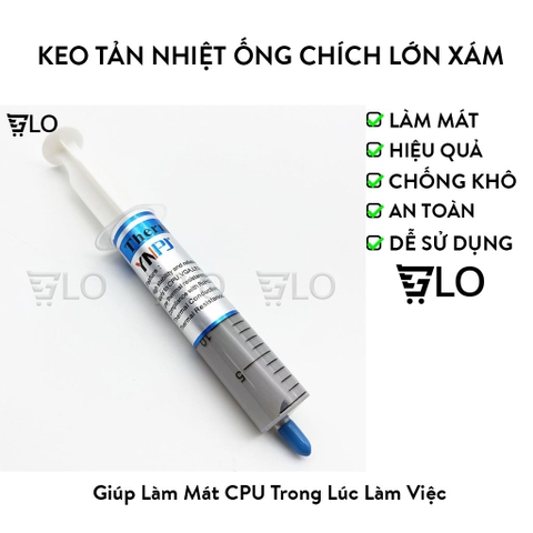Keo Tản Nhiệt Ống Chích Lớn Xám – Giải Nhiệt Tức Thời, Hiệu Suất Tối Đa Cho CPU
