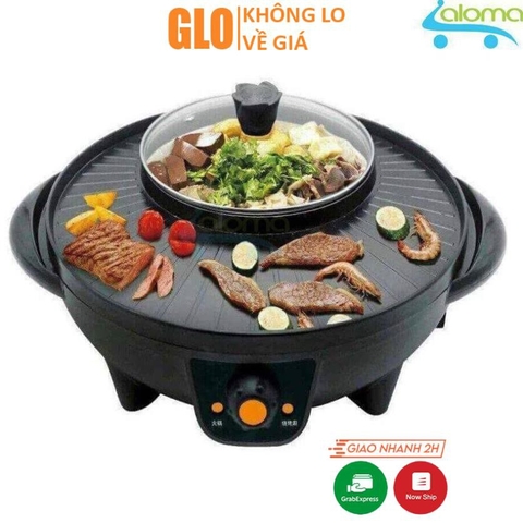 [Hỏa Tốc HCM] Bếp Lẩu Nướng Tròn Kiểu Hàn Quốc 2 In 1