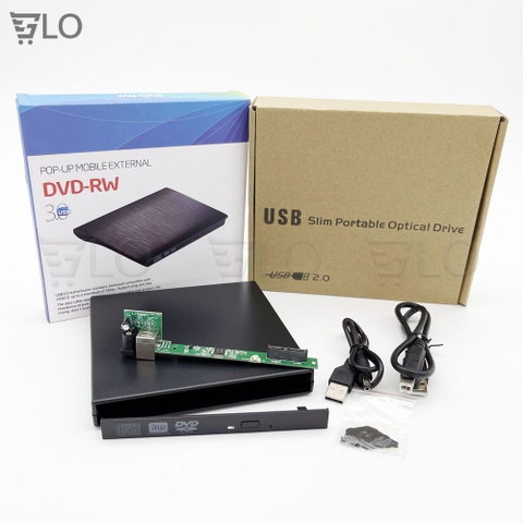 Box DVD USB 2.0 Sata Loại 12.7mm, Biến DVD Laptop Thành DVD Di Động