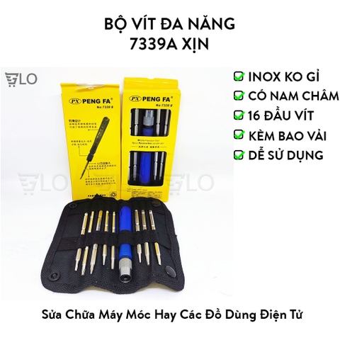Bộ Tua Vít Đa Năng 7339A 9 Món Có Từ Tính, Sửa Chữa Nhanh Chóng, Tiện Lợi