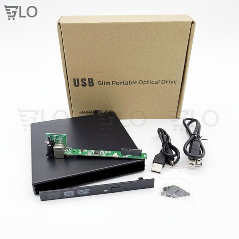 Box DVD USB 2.0 Sata Loại 12.7mm, Biến DVD Laptop Thành DVD Di Động