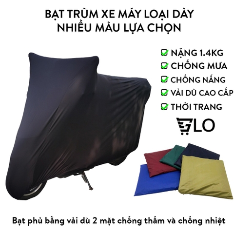 Áo Bạt Phủ Trùm Xe Máy Vải Dù Phủ PU Chống Thấm Tuyệt Đối, Trùm Được Các Dòng Xe Lead, SH, AB, Vario, Vespa,...