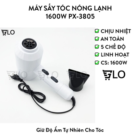 Máy sấy tóc nóng và lạnh 1600w PX-3805