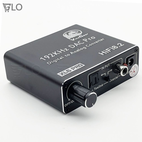 Bộ Vinagear XL6 Pro Chuyển Quang Optical Sang Audio(Digital Sang Analog) Chính Hãng Cao Cấp, Có Nút Điều Chỉnh Âm Lượng
