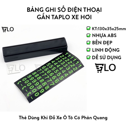 Bảng Ghi Số Điện Thoại Gắn Taplo Xe Hơi, Thẻ Dùng Khi Đỗ Xe Ô Tô Có Phản Quang