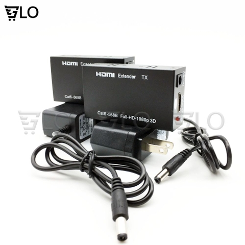 Bộ Thiết Bị Nối Dài HDMI Bằng Dây Lan 30-60m (Hdmi Extender 60m) - Bộ Kích Tín Hiệu HDMI Chống Nhiễu Cực Tốt