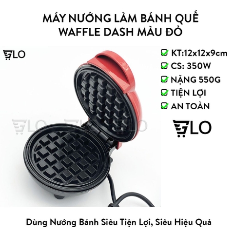 Máy Nướng Làm Bánh Quế Waffle Dash Màu Đỏ