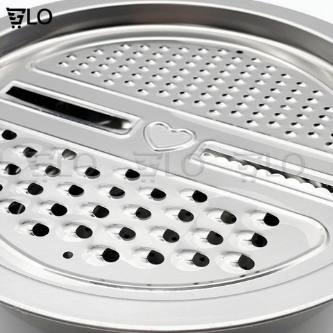 Bộ Bào Nạo Rau Củ Kiêm Rổ Và Chậu Inox Cao Cấp Đa Năng