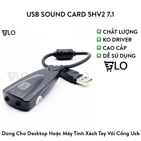 USB Sound Card Cao Cấp 5HV2 7.1 – Âm Thanh Đỉnh Cao, Dễ Dàng Sử Dụng