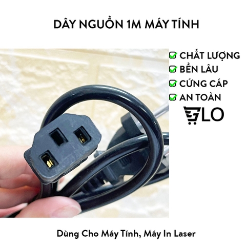 Dây Nguồn 1m Máy Tính Dây To Lớn Loại 1 Ổn Định, An Toàn, Truyền Điện Hiệu Quả