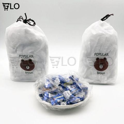 Combo 90 Cái Màng Bọc Thực Phẩm PE Chun Buộc Co Giãn Túi Gấu, An Toàn, Tiện Dụng, Có Thể Tái Sử Dụng