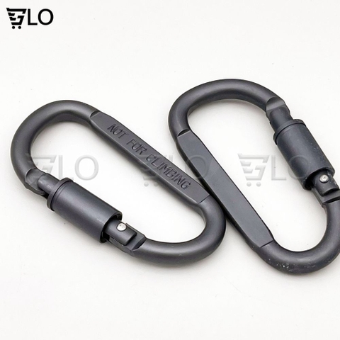 Móc Khóa Nhôm Carabiner Hình Chữ D, Có Ren Vặn Chốt Khóa, Được Làm Từ Hợp Kim Nhôm Cao Cấp Siêu Cứng, Bền, Không Mài Mòn