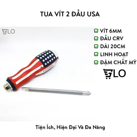 Tua Vít 2 Đầu USA, Tuốc Nơ Vít Đầu Dẹp Và Bake Tháo Lắp Dễ Dàng