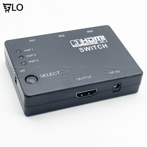 Bộ Hub Gộp 3 HDMI Vào 1 HDMI Có Remote, 3 Đầu Vào 1 Đầu Ra HDMI Full HD 1080p Cho Xbox PS4 DVD HDTV PC Laptop