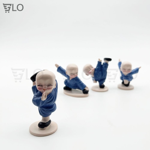 Combo 4 Tượng Chú Tiểu Đánh Võ, Thiếu Lâm Tự Múa Võ La Hán Quyền