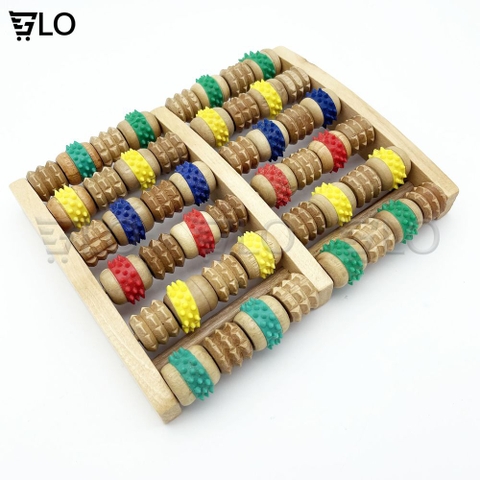 Bàn Lăn Massage Chân Bằng Gỗ Loại 12-16 Thanh