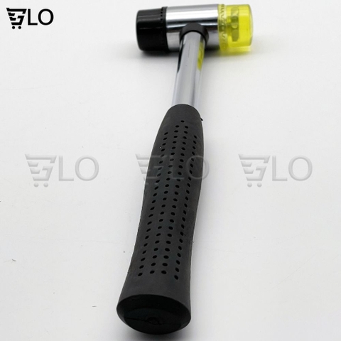 Búa Cao Su 2 Đầu Φ20mm Cán Kim Loại Bọc Nhựa Dài 24cm