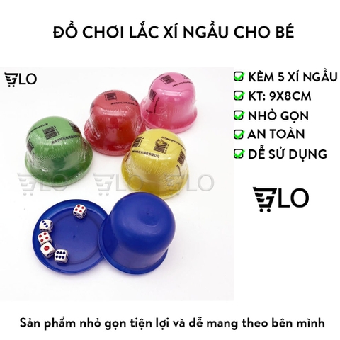 Đồ Chơi Lắc Xí Ngầu Cho Bé, Gồm Đồ Lắc Và 5 Xúc Xắc Nhỏ Gọn, Tiện Lợi